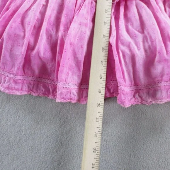 EUC LoveShackFancy Mini Dress Womens Medium Bordeaux Pink Hand Dye - Picture 9 of 11